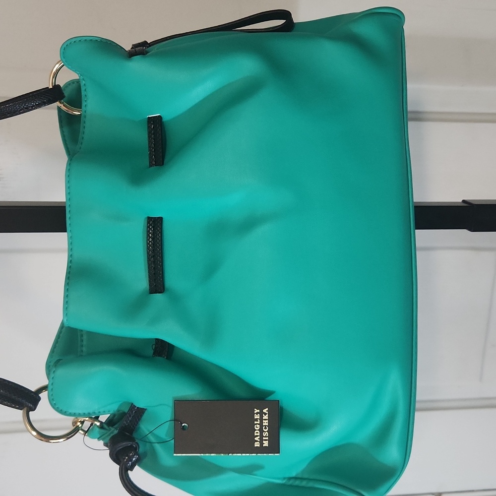 Badgley Mischka Elegant Turquoise Handbag - Picture 4 of 8
